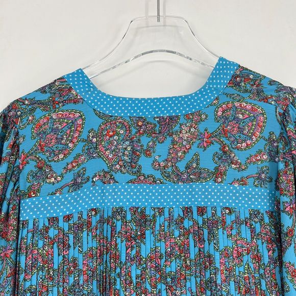 VTG Diane Freis Cardigan Women's M/L Blue Floral Paisley Boho Cottagecore Hippie - Picture 7 of 7